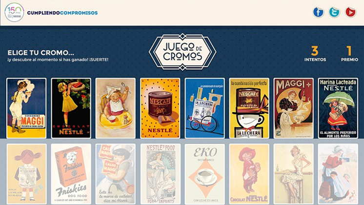Captura de la promoción Juego de Cromos