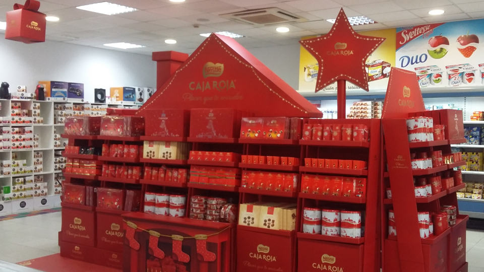 Estantería con bombones Nestlé