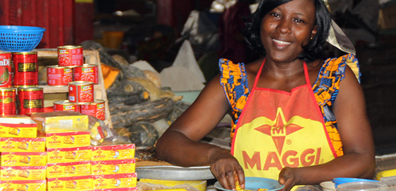 Saly Kone trabajando en Abidjan