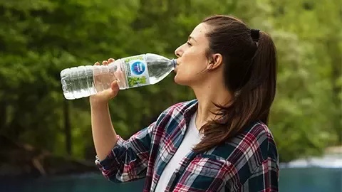 woman drinking water